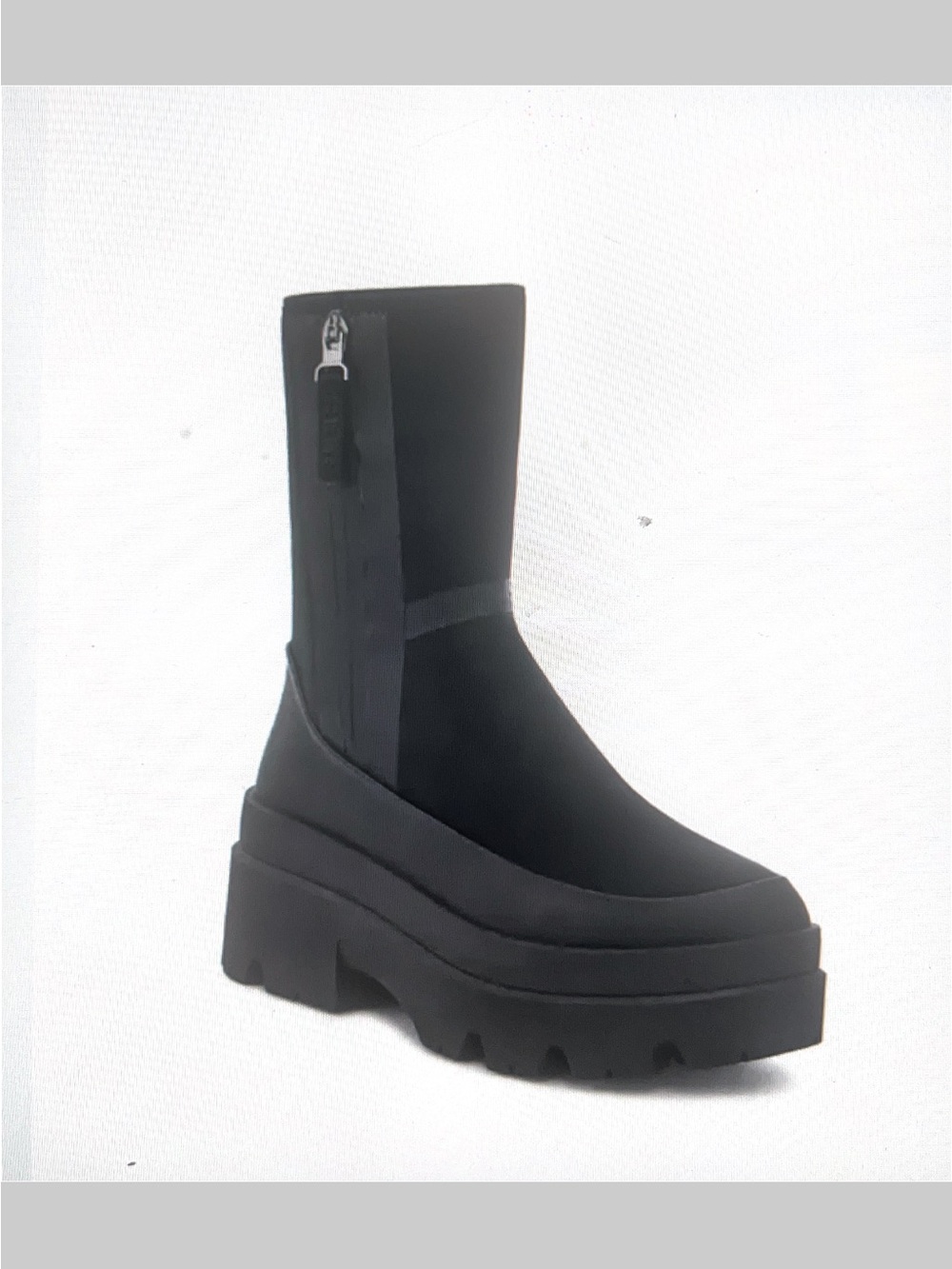 Black Platform Chelsea Boot with Side Zip